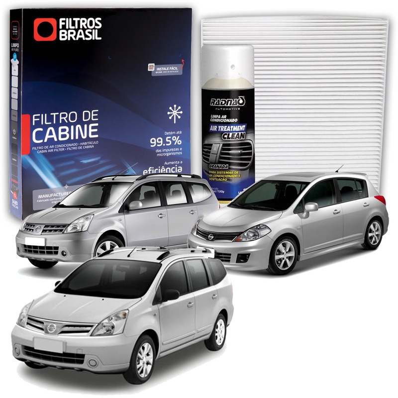 Filtro de Cabine para Ar Condicionado + Higienizador Limpa Ar Tipo Granada Nissan Grande Livina em Oferta na Shopee