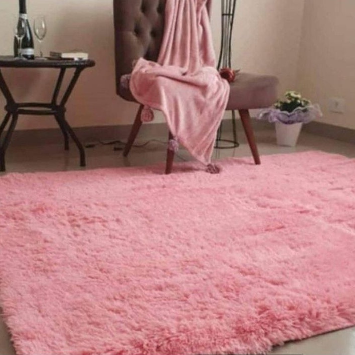 Tapete 2×3 Antiderrapante Para Sala Grande Peludo Felpudo 3×2 -Rosa Bebe