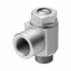 Festo 151172 Série GRLA Saída de cotovelo Série B Válvula de controle de fluxo unidirecional, porta G1/4, classificação de pressão de 0,3 a 10 bar, controle de fluxo de 610 lpm/taxa de fluxo sem retorno de 450 a 820 lpm