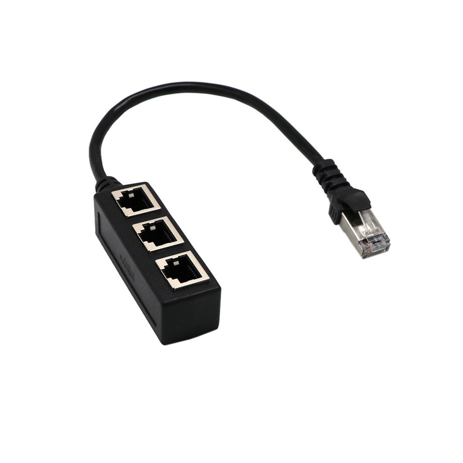 Diytool.Brsplitter Ethernet Rj45 Cabo Adaptador 1 Macho Para 2 / 3 Porta Fêmea De Rede Lan (Gouqi)