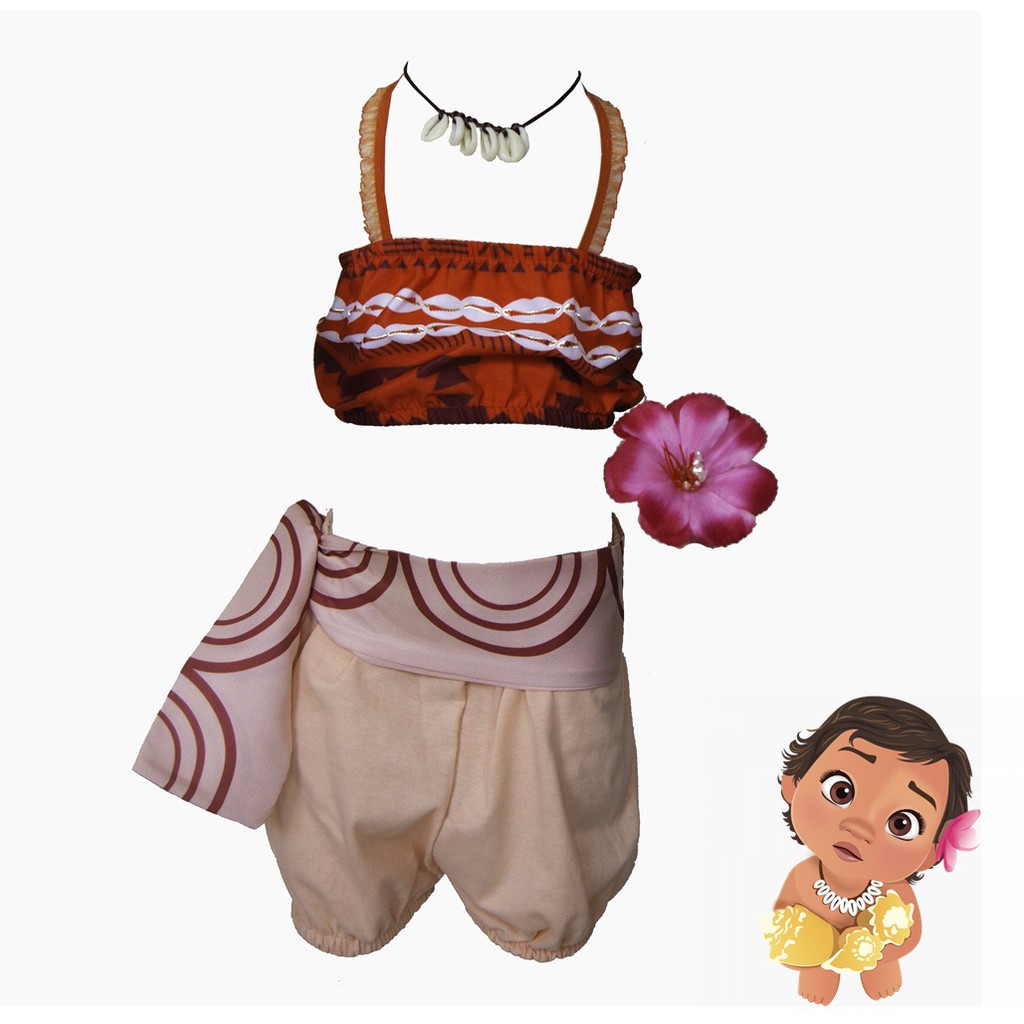 Um pedaço de verão vaiana vestido da menina do bebê infantil festa  aniversário moana princesa fofo praia do vintage vestido crianças conjunto  roupas - AliExpress