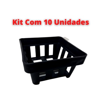 10 Unidades Vaso Vazado Preto Plástico Quadrado Para Vandas - Vasinho / Cestinha Para Orquídeas em Oferta na Shopee