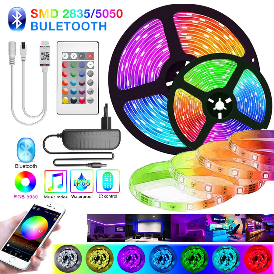 LED Streifenband 5050 RGB – 12V, Mit Fernbedienung, Wasserdicht IP65, Flexibel Bis 20m
