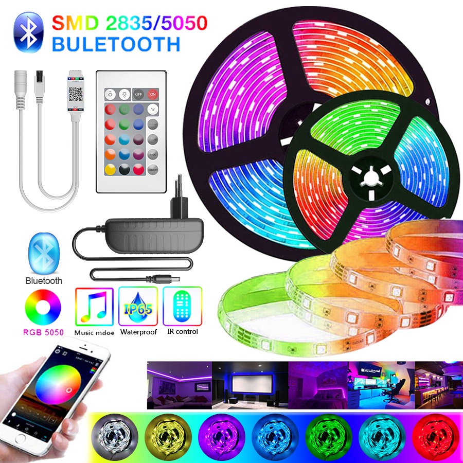 M Led Strip Luz Bluetooth Rgb Luzes Tiras Smd Flex Vel Lame M