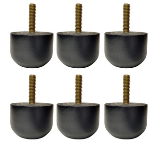 Kit Pés Para Cama Box Madeira 3cm - 6 Peças Pequeno Preto