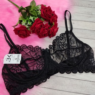 sutiã de renda sem bojo PLUS SIZE com aro de metal meia taça (Kaylane)