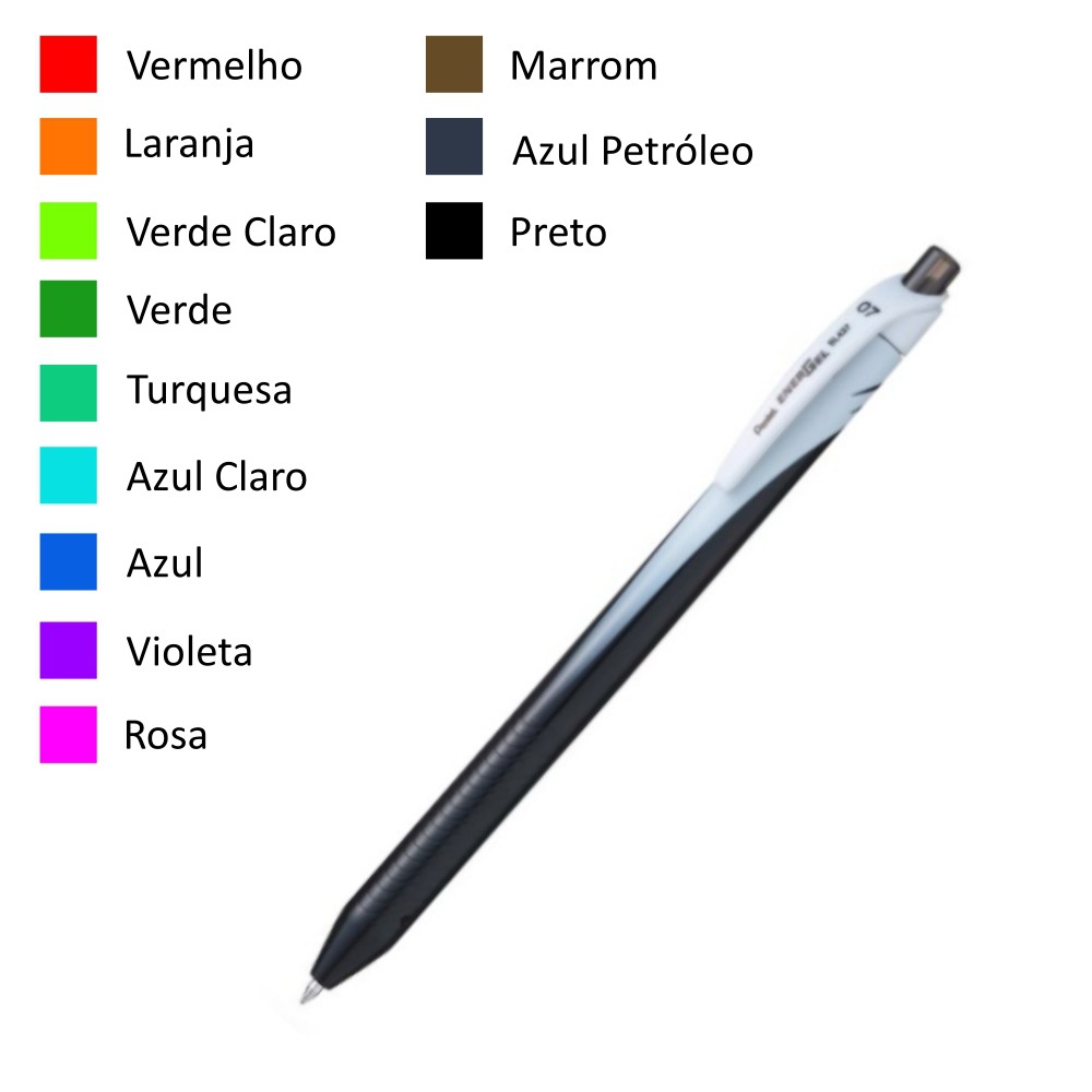 Caneta gel pentel energel wave 0 7 mm retr til escorrega o pre o