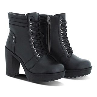 Bota Coturno Feminino Sola Tratorada Salto 11 Cm