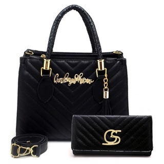 Kit Bolsa Feminina Couro Sintético Tendência Bordado Gabi Show + Carteira*** Promoção ***
