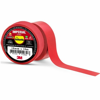 Fita Isolante Imperial Vermelha 18mmx20m 750v 3M em Oferta na Shopee