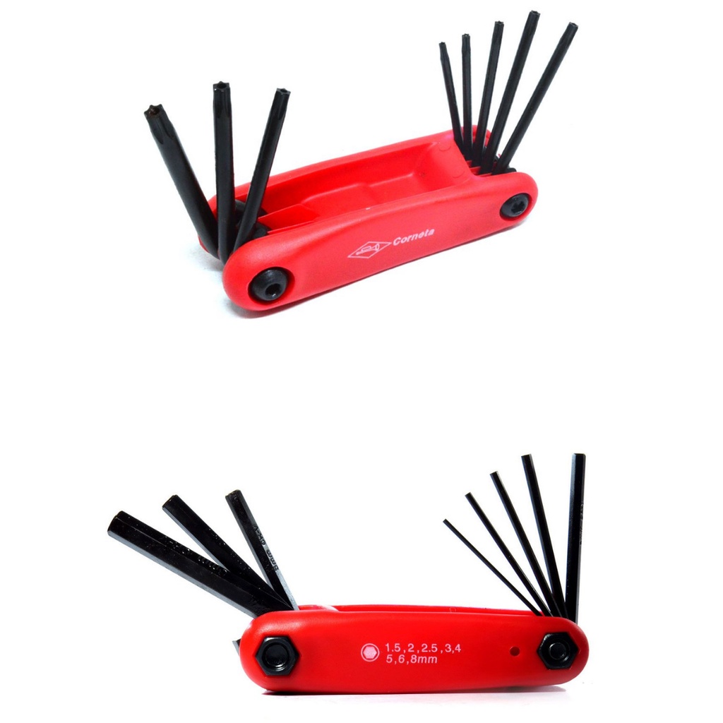Kit Jogo Chave Corneta cr-v 8 Peças Tipo Canivete Allen + Torx 8 Peças