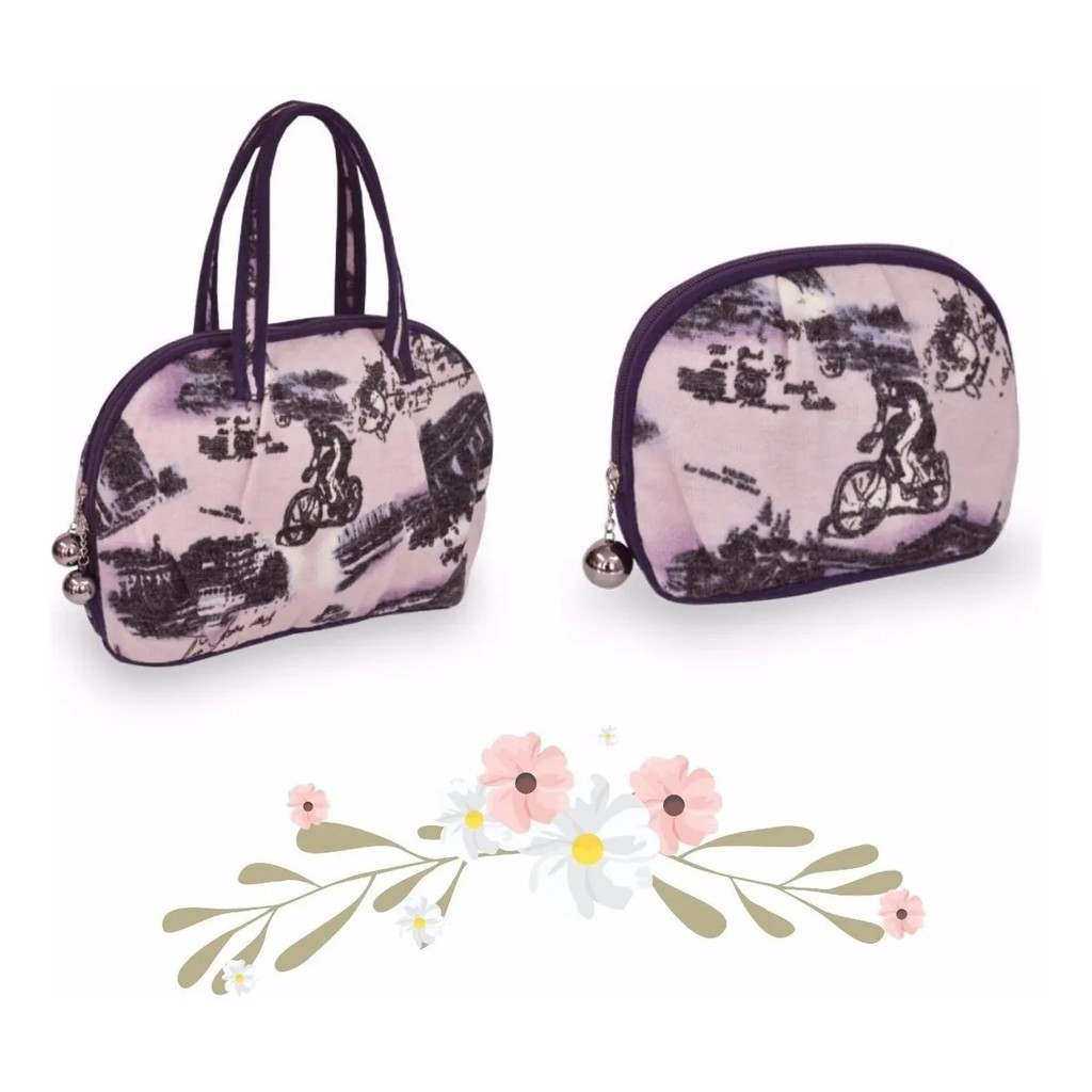 Kit Presente Dia Das Mães 1 Bolsa Feminina + 1 Nécessaire Plush Ref. 5230 E 1148