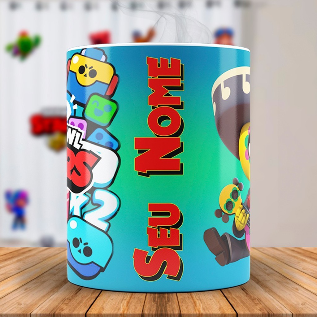 Caneca Brawl Stars Brawler Poco Personalizada Com Nome Presente Shopee Brasil - nomes para clubes brawl stars