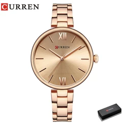 Curren Relógio Feminino De Luxo Fashion Reloj Mujer Pulseira De Aço Inoxidável 9017