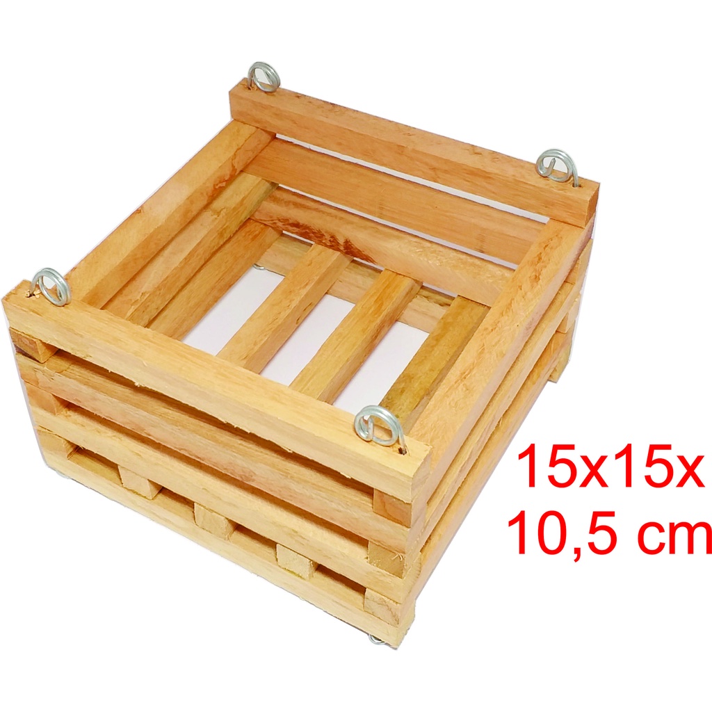 Cachepot de madeira 15x15 cm para orquídeas e demais plantas - kit 3 unidades em Oferta na Shopee