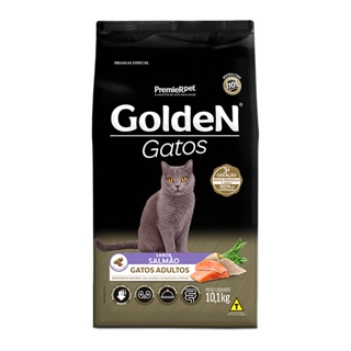 Ração Golden para Gatos Adultos Sabor Salmão - 10,1Kg em Oferta na Shopee