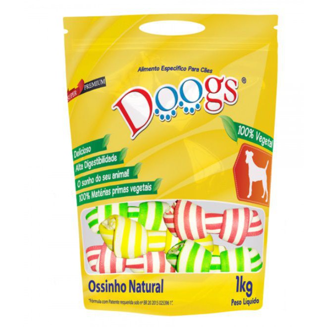Petisco Pet Ossinho vegetal Colorido Doogs para Cachorro 5/6 (1kg)