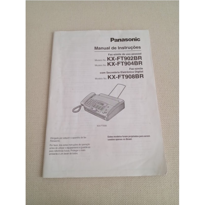 Manual De Instruções Original Fax Panasonic Kx-ft908