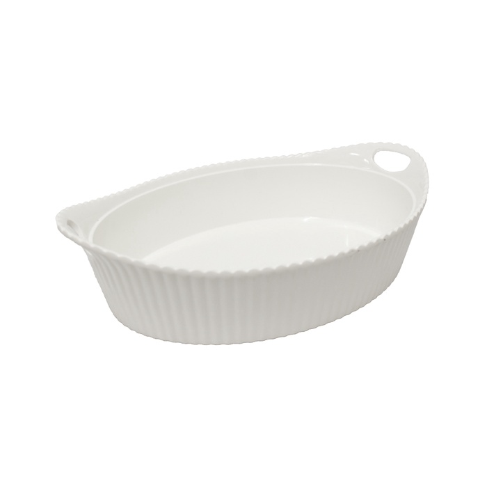 Travessa Oval Canelada 1,3 L Melamina Bestfer 28cm.