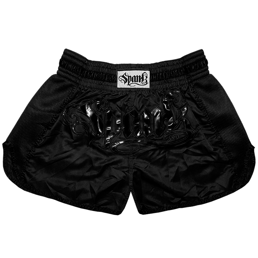 Short de Muay Thai Spank All Black em Oferta na Shopee
