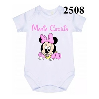 Body Bebê Personalizado Minnie Com Nome C 2508 em Oferta na Shopee