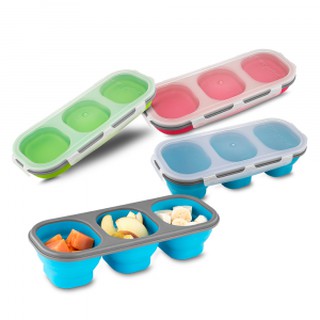Lancheira  escolar silicone Dobrável para Porções