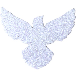 Aplique Batizado Divino Espírito Santo EVA  Branco Glitter 5cm 10 Uni Uni Vivarte - Inspire sua Festa Loja