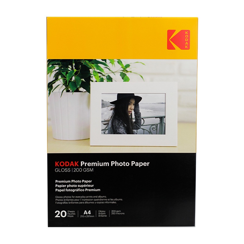 Papel Fotográfico A4 Kodak Gloss 200g 20 Folhas