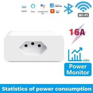Adaptador De Soquete Inteligente Tuya WiFi Com Suporte Do Monitor De Energia Aleax Google Home