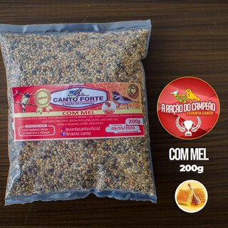 Canto forte mel 200g - alimento para pássaros
