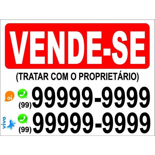 Placa Ps 2mm 65x60cm - Vende/aluga/corretores/imobiliarias