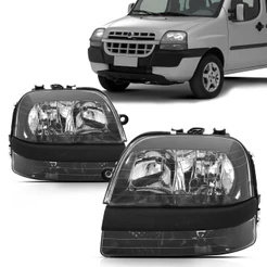 Farol Doblo 2002 2003 2004 2005 2006 2007 2008 2009 Foco Duplo Máscara Negra