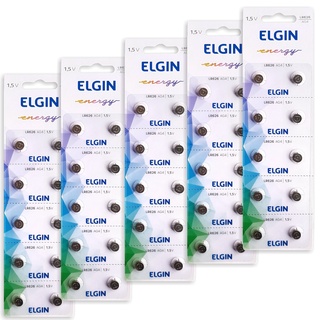 50 Pilha (5 Cartela) Bateria Elgin Alcalina Lr626 377 / 376 Ag4 1.5v