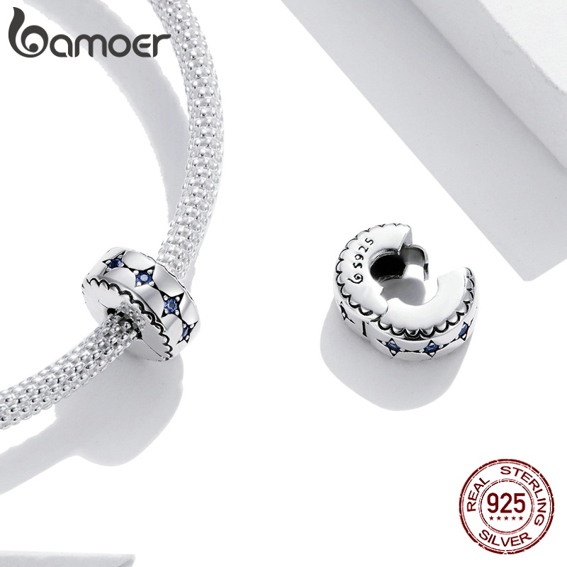 Detalhes do Bamoer Pulseira Com Grampo De Prata 925 De 4,5mm Fivela