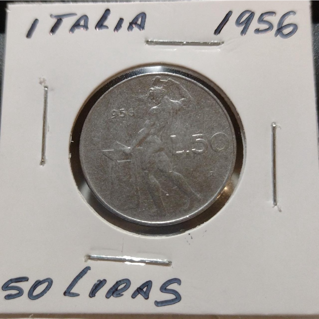 MOEDA ITALIA 1956 - 50 LIRAS - INOX - Y081
