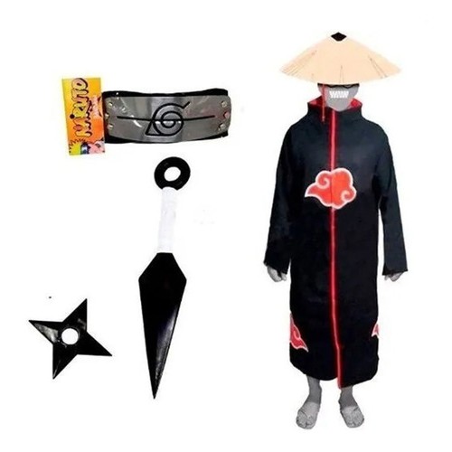 Cosplay Manto Akatsuki Itachi Kunai Naruto Bandana A02