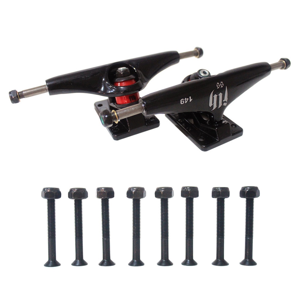 Truck Skate FLH 149mm SS Preto Central Vazado + Parafuso 10