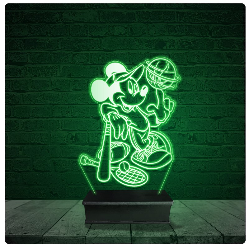 Luminária Abajur Acrílico Led - Disney Mickey Mouse 01