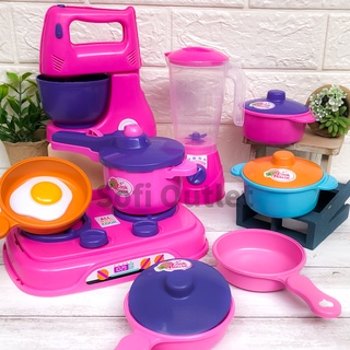 Kit Minha Primeira Cozinha Infantil Brinquedo Menina Play Cooker