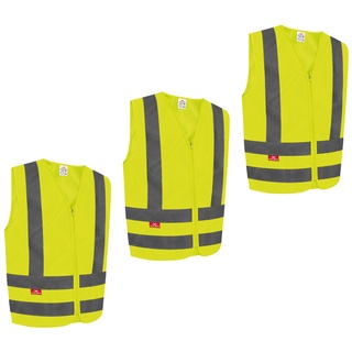 Kit com 3 Coletes de Segurança Tipo Blusão Sem Bolso Liso Refletivo Steelflex