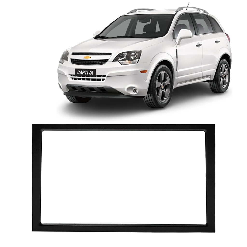Moldura 2 Din - Chevrolet Captiva 2008 a 2016 - Preto