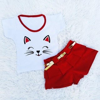 Blusinha De Bebê Menina + Shorts Conjunto 2 Pçs Luxo!