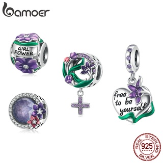 Bamoer 925 Contas De Prata Poder Feminino Série 4 Estilo Flores Acessórios De Moda Adequado Para Pulseiras Diy SCC2140