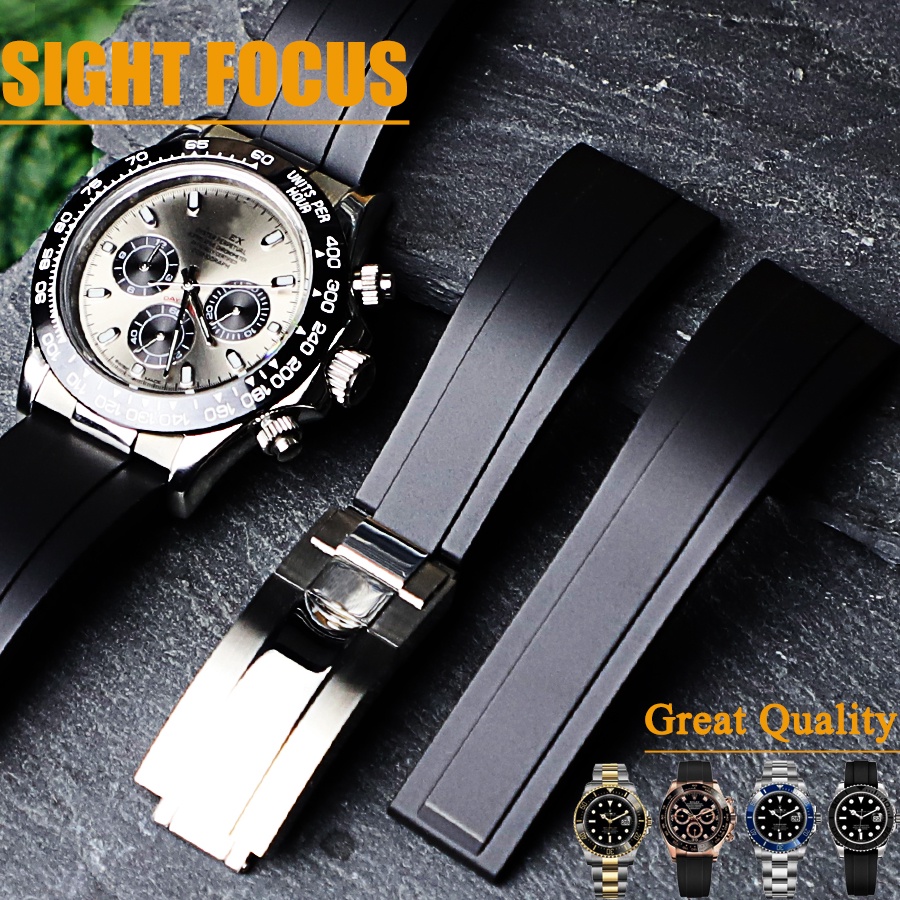 Pulseira De Relógio De 20 Mm 21 Para Rolex Strap Daytona Sky-Dweller Oysterflex Borracha Explorer ii Submariner Yacht-Ma