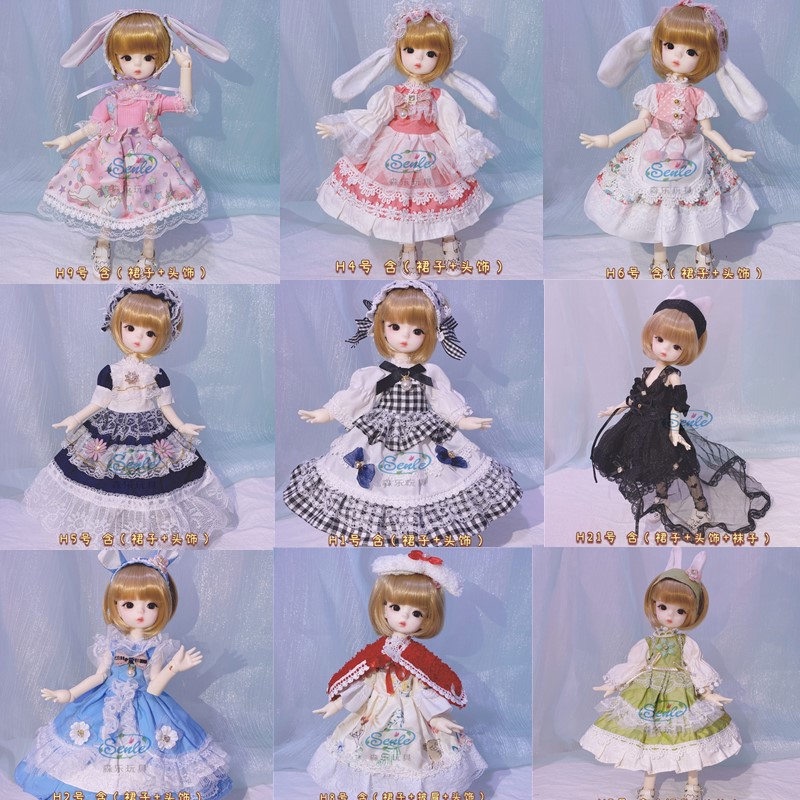 Novo Vestido Para 1/6 Roupa Da Boneca Bjd Empregada Doméstica Uniforme JK 30 Centímetros Terno Lolita (Sem)