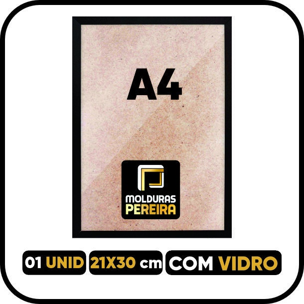 Moldura A4 21x30 cm COM VIDRO - Quadro 30x21 cm 1ª Linha em Oferta na Shopee