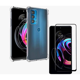 Kit Capa Capinha MOTO Edge 20 Pro Tela 6,67 + Película de Vidro 3D