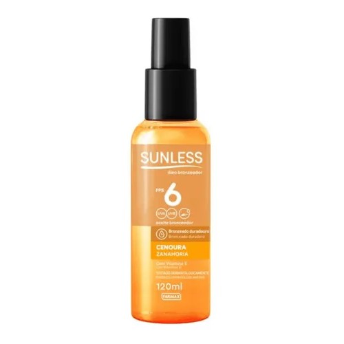 Kit Com 3 Bronzeador Oleo Cenoura Fps6 120ml Sunless