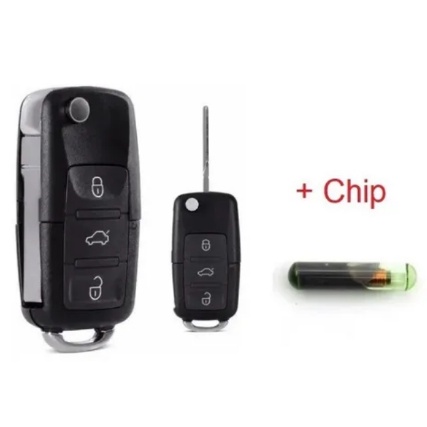 Chave Canivete Completa VW + Placa Alarme Positron + Lamina Virgem Gol G3 G4 G5 + CHIP T44