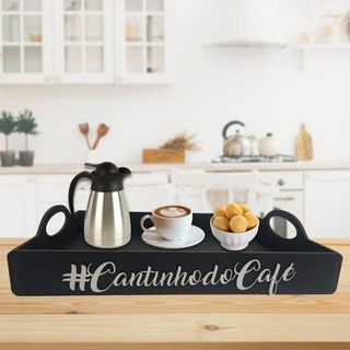 Bandeja De Café Feita em Mdf Preto Fosco Cantinho Do Café Decoração